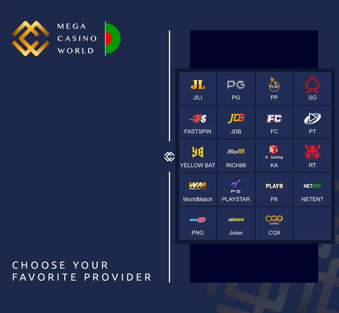 MCW Works with the most trusted casino providers from all over the world