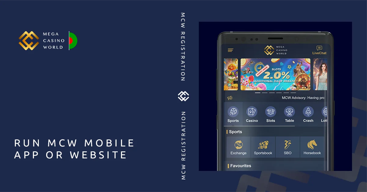 Open MCW Mobile app or Mobile Website to start registration using mobile