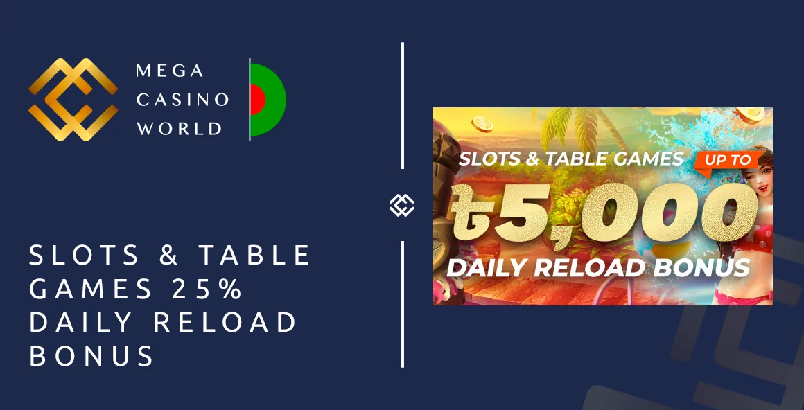Slots and Table Games 25% Daily Reload Bonus at MCW